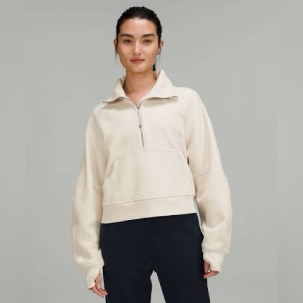 Lululemon Scuba Oversized Funnel Neck in White Opal